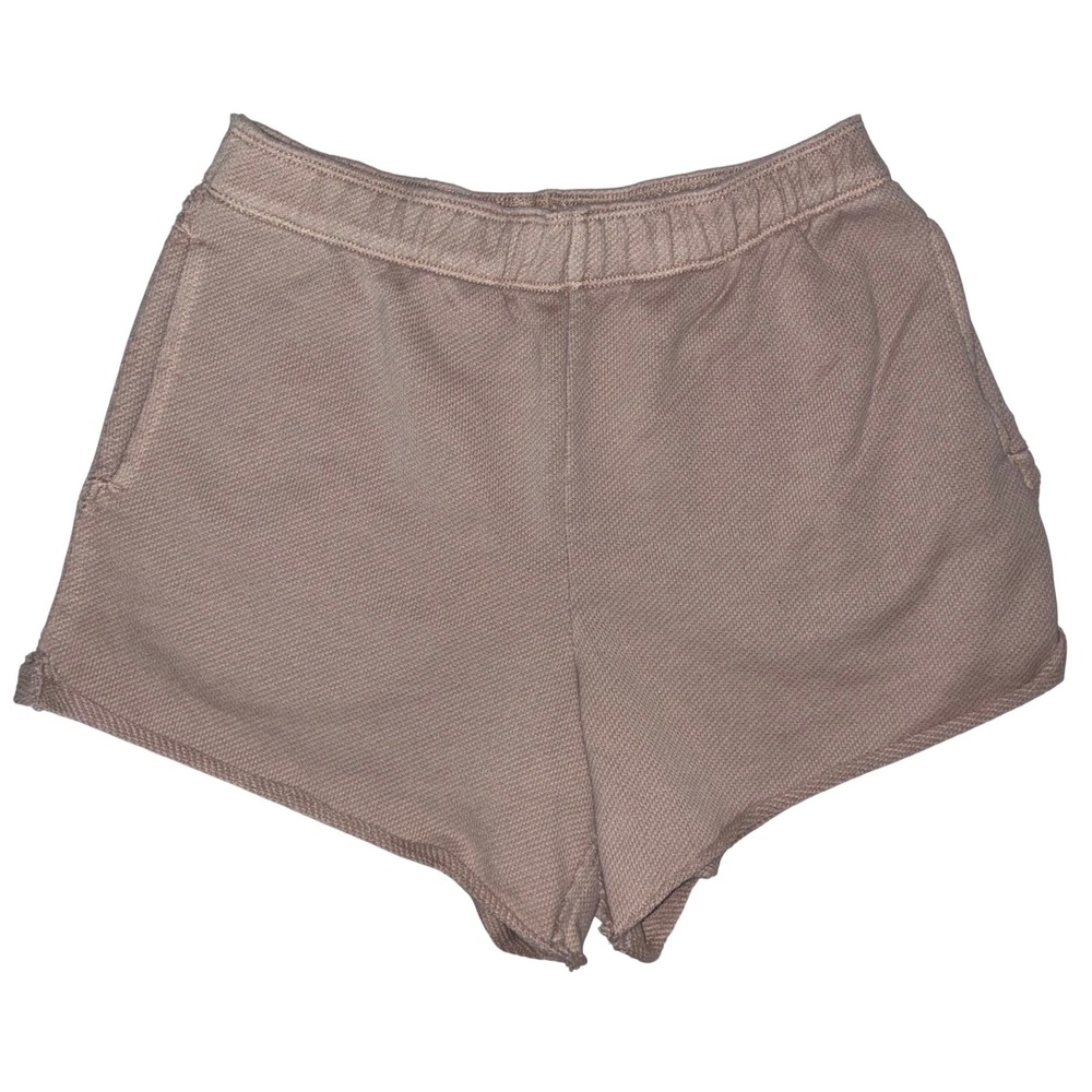 Aerie High Waisted French Terry Loungewear Shorts Oatmeal Rolled Hem S Cozycore